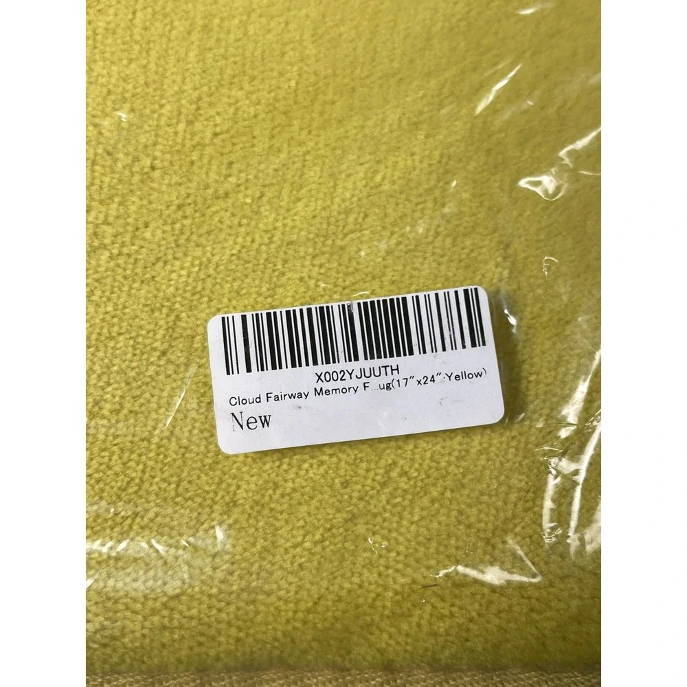 Cloud Fairway Memory Foam Bath Mat Yellow 17x24 Non-Slip Absorbent Rug NEW